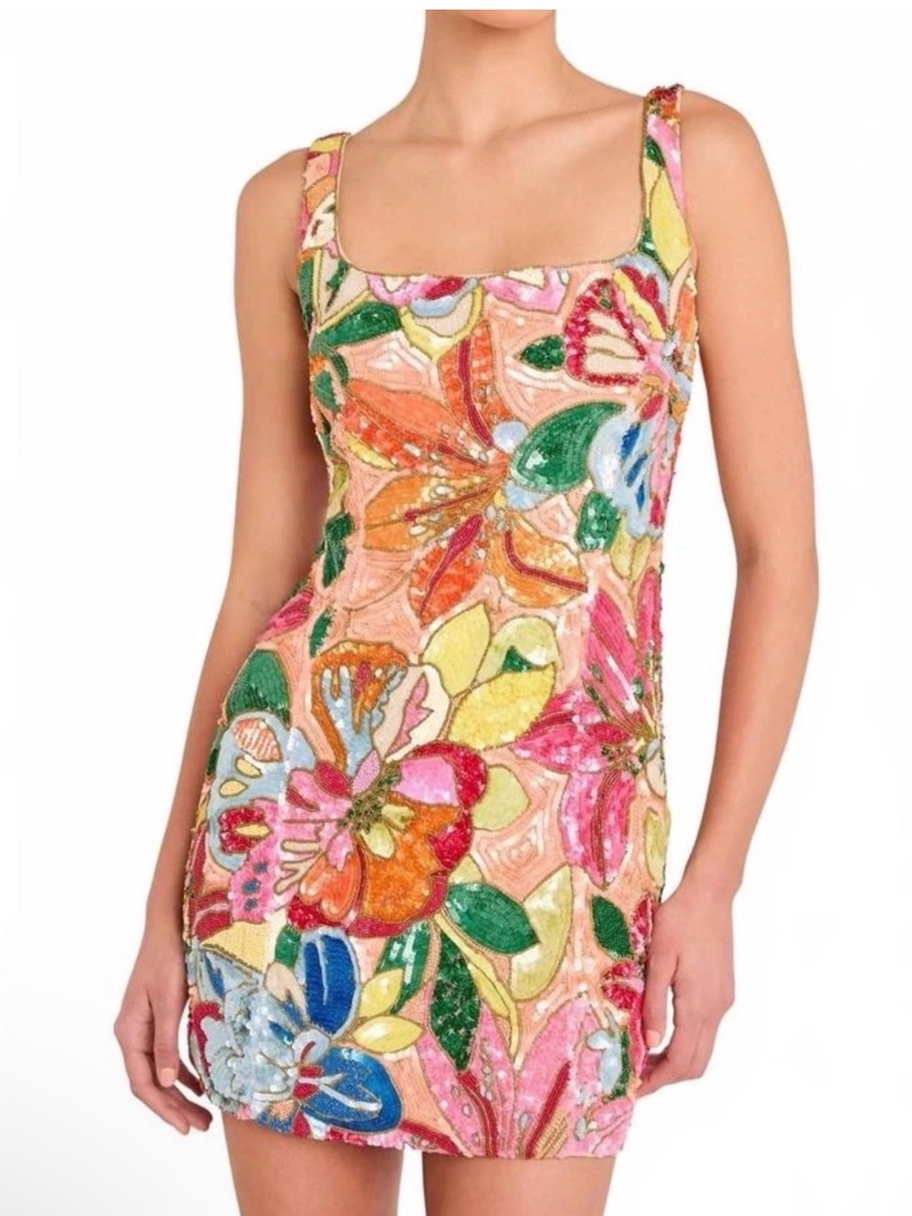 Amanda Uprichard Augustine Floral Sequin Mini Dress Size Medium NWT